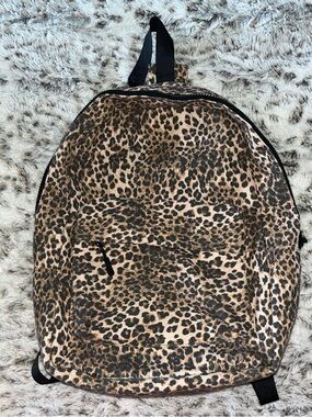 Leopard Print Women's Backpack in Brown & Black